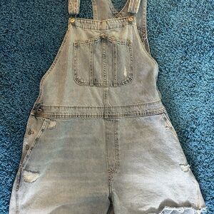 Old Navy Distressed Denim Overalls